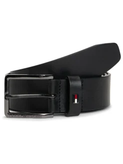 Best Tommy Hilfiger Enamel Flag Leather Belt Black