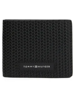 Tommy Hilfiger Black Woven Leather Wallet^ Wallets