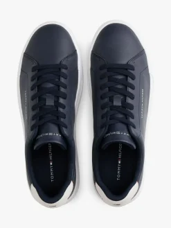Outlet Tommy Hilfiger Court Essential Leather Trainers Blue