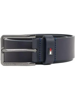 Clearance Tommy Hilfiger Enamel Flag Leather Belt Blue