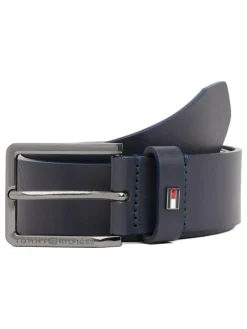 Clearance Tommy Hilfiger Enamel Flag Leather Belt Blue