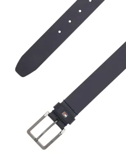 Clearance Tommy Hilfiger Enamel Flag Leather Belt Blue