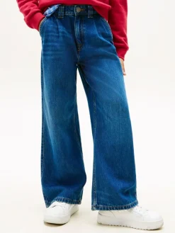 Sale Tommy Hilfiger Blue Mabel High Rise Pleated Wide Leg Jeans