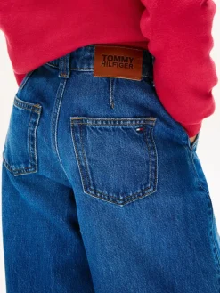 Sale Tommy Hilfiger Blue Mabel High Rise Pleated Wide Leg Jeans