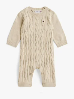 Tommy Hilfiger Brown Cable Knit Relaxed Bodysuit^BOY Bodysuits & Vests|Vests