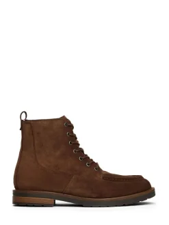 Clearance Tommy Hilfiger Brown Cleat Suede Moc Toe Boots