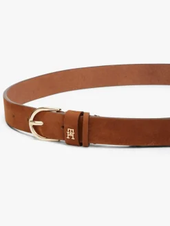 Sale Tommy Hilfiger Brown Essential Rounded Buckle Leather Belt