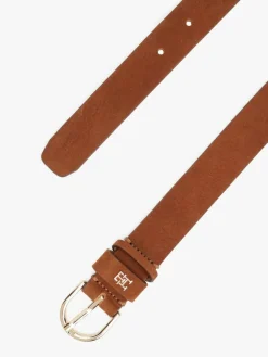 Sale Tommy Hilfiger Brown Essential Rounded Buckle Leather Belt