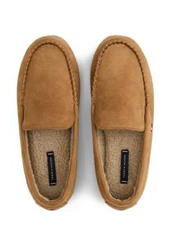 Outlet Tommy Hilfiger Fleece Lined Driver Slippers Brown