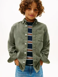 Tommy Hilfiger Green Regular Fit Corduroy Shirt^BOY Shirts