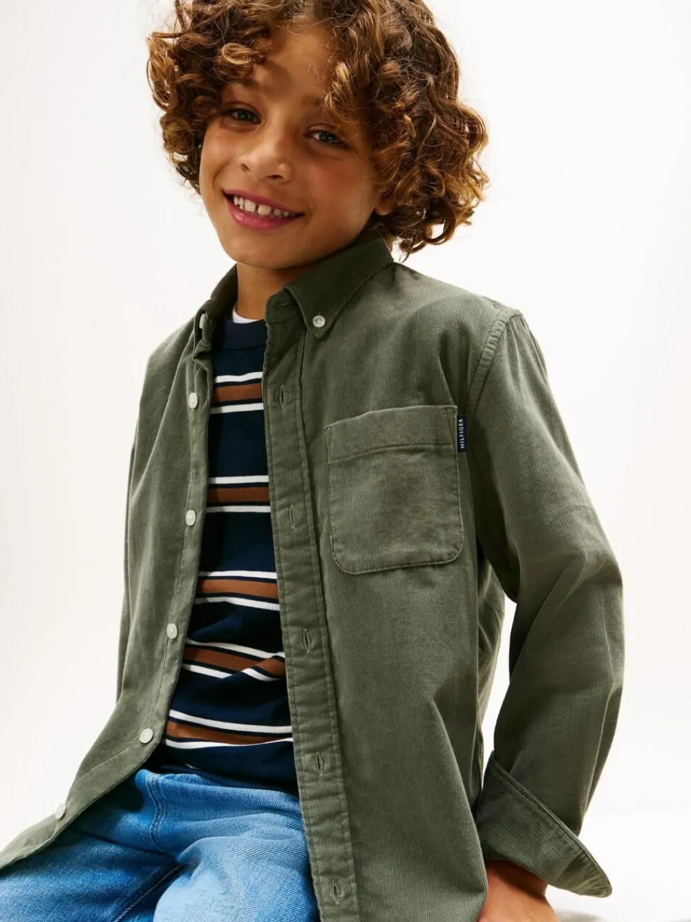 Tommy Hilfiger Green Regular Fit Corduroy Shirt^BOY Shirts