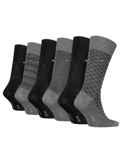 Discount Tommy Hilfiger Grey Classic Socks 6 Pack Gift Box