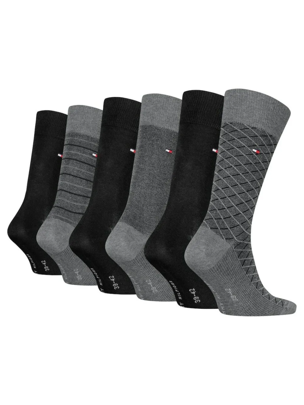 Discount Tommy Hilfiger Grey Classic Socks 6 Pack Gift Box