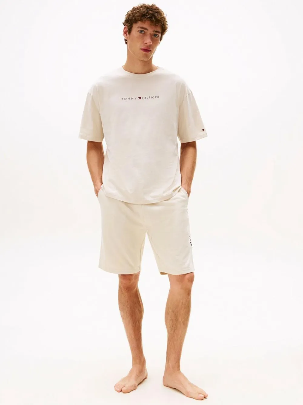 Discount Tommy Hilfiger Original Logo Lounge T-Shirt Natural