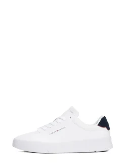 Clearance Tommy Hilfiger Court Essential Leather Trainers White