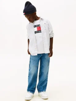 Sale Tommy Hilfiger Festive Regular Fit Stripe Oxford Shirt White