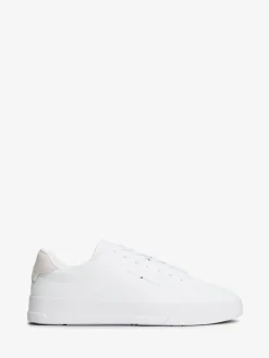 Online Tommy Hilfiger White Logo Court Leather Trainers