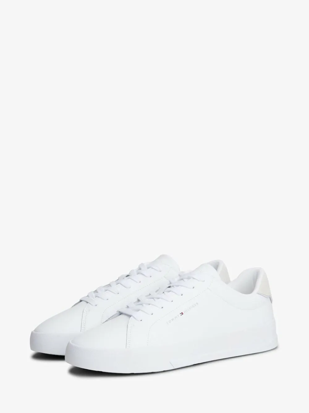 Online Tommy Hilfiger White Logo Court Leather Trainers