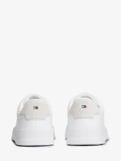 Online Tommy Hilfiger White Logo Court Leather Trainers
