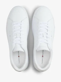 Online Tommy Hilfiger White Logo Court Leather Trainers