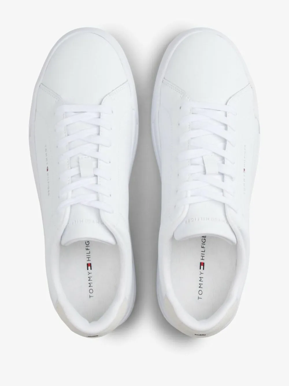 Online Tommy Hilfiger White Logo Court Leather Trainers