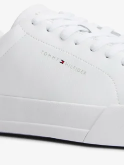 Online Tommy Hilfiger White Logo Court Leather Trainers
