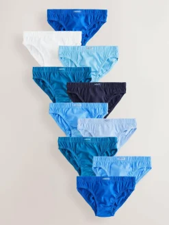 Clearance Next 100% Cotton Briefs 10 Pack (1.5-16yrs) Tonal Blue