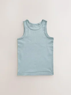 Next Tonal Blue Vests 5 Pack (1.5-16yrs)^BOY Tops|Multipacks