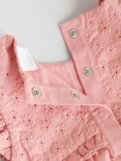 Outlet Next Tonal Pink Broderie 3 Pack Baby Rompers