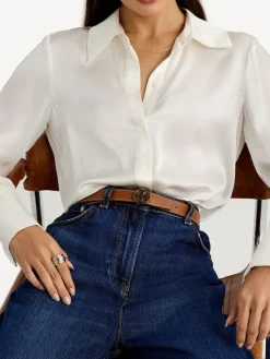 Tory Burch Black 1" Miller Reversible Belt^Women Belts