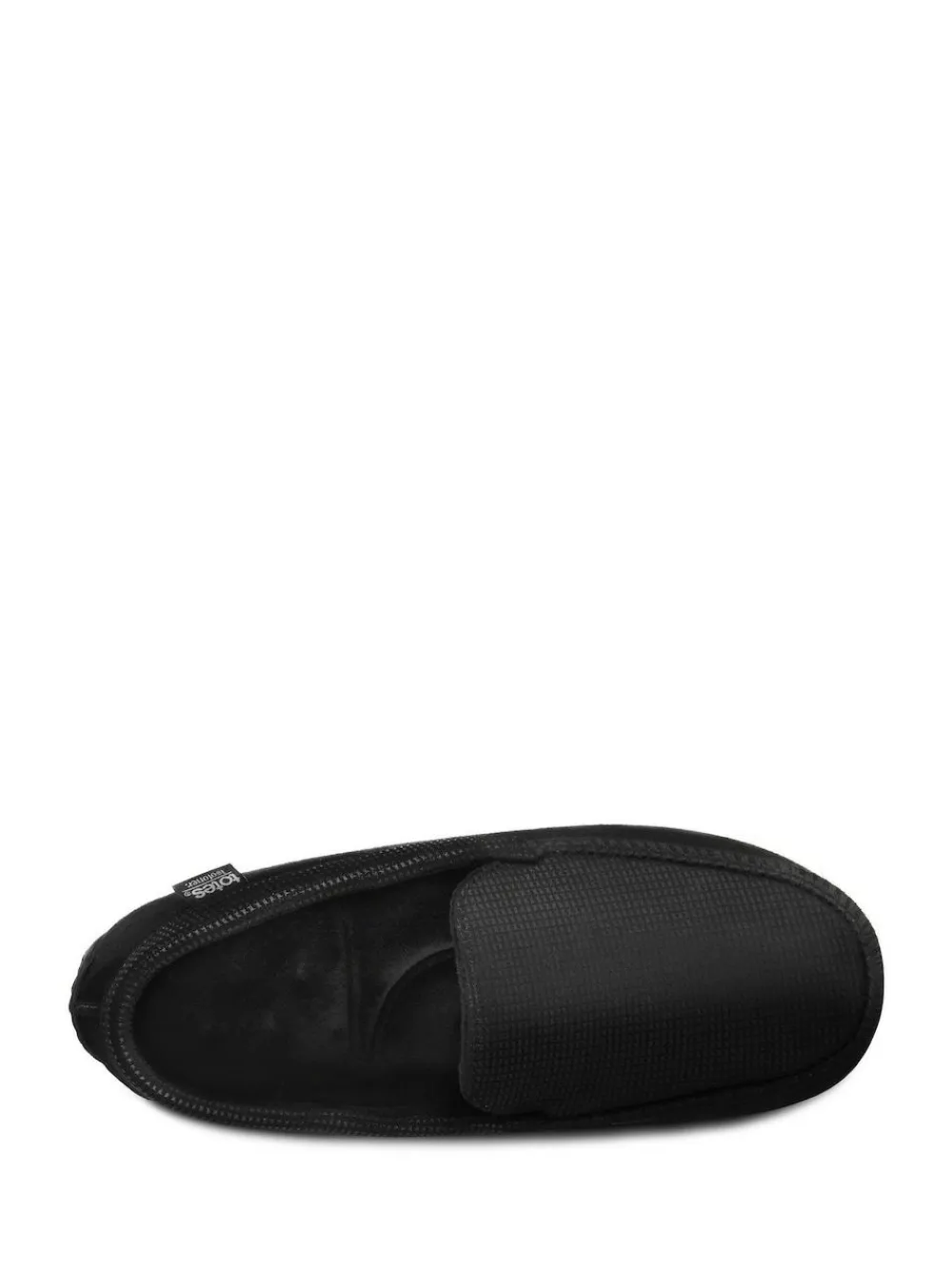 New Totes Mens Isotoner Square Patterned Smart Moccasin Slippers Black