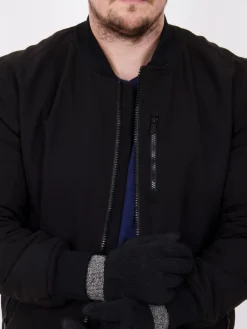 Totes Black Mens Stretch Knitted Smar Touch Winter Gloves With Brushed Inner^ Hats, Gloves & Scarves|Hats, Scarves & Gloves