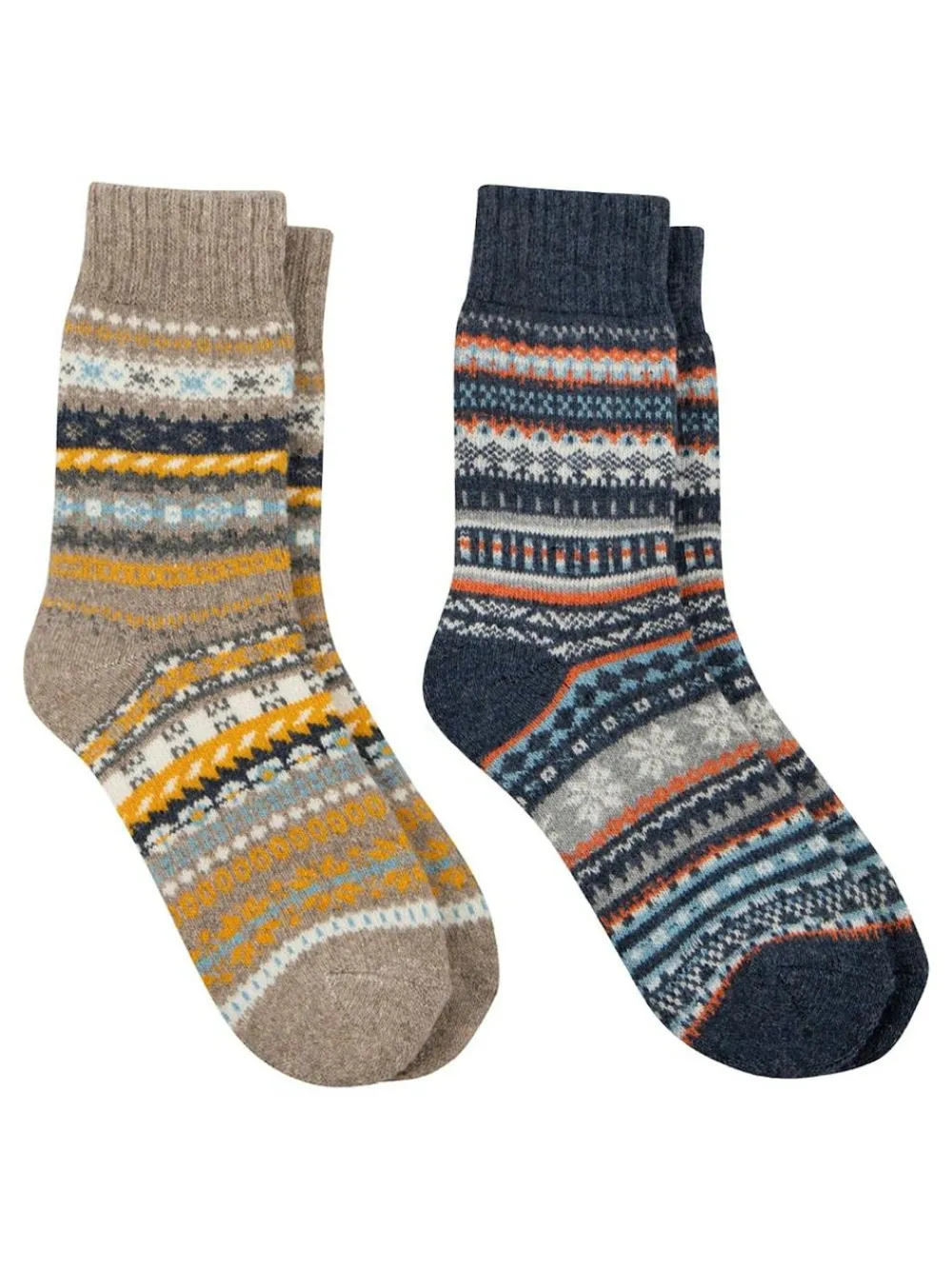 Totes Blue Toasties Mens Wool Blend Fair Isle Slipper Socks^ Socks|Socks