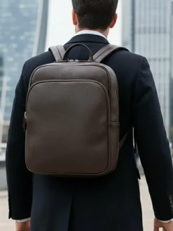 Hot Totes Genuine Leather Backpack Brown