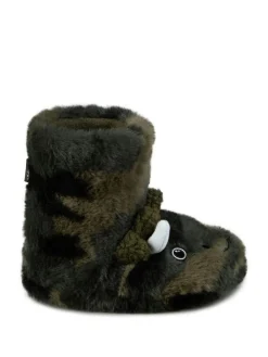 Totes Green Childrens Dinosaur Bootie Winter Slippers^BOY Nightwear