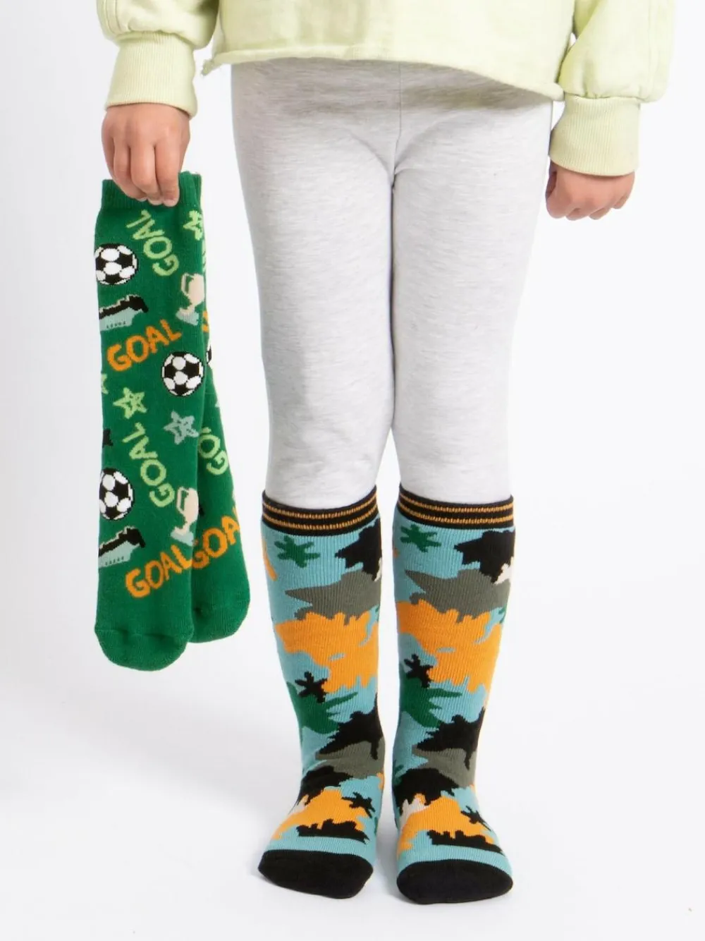 Totes Green Tosties Kids Original Slipper Socks Two Pack^BOY Socks