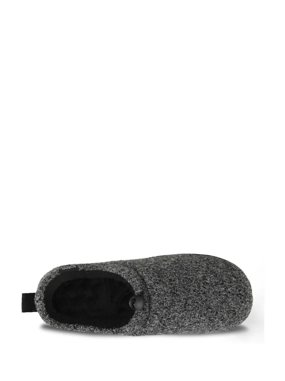 Hot Totes Grey Isotoner Mens Felt Full Back Slippers With Pull Toggle