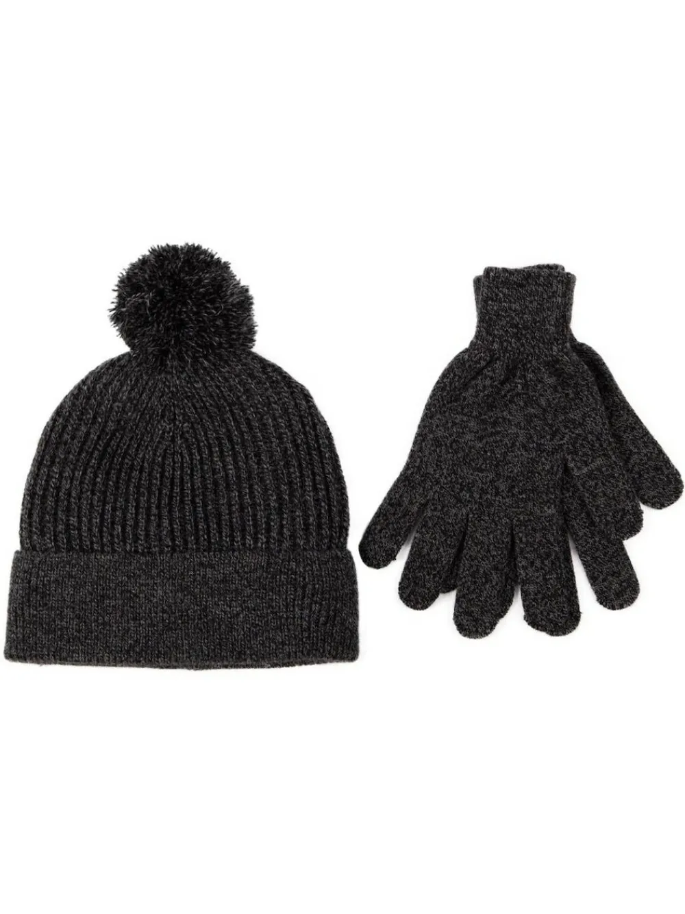Online Totes Grey Mens Winter Hat and Glove Set
