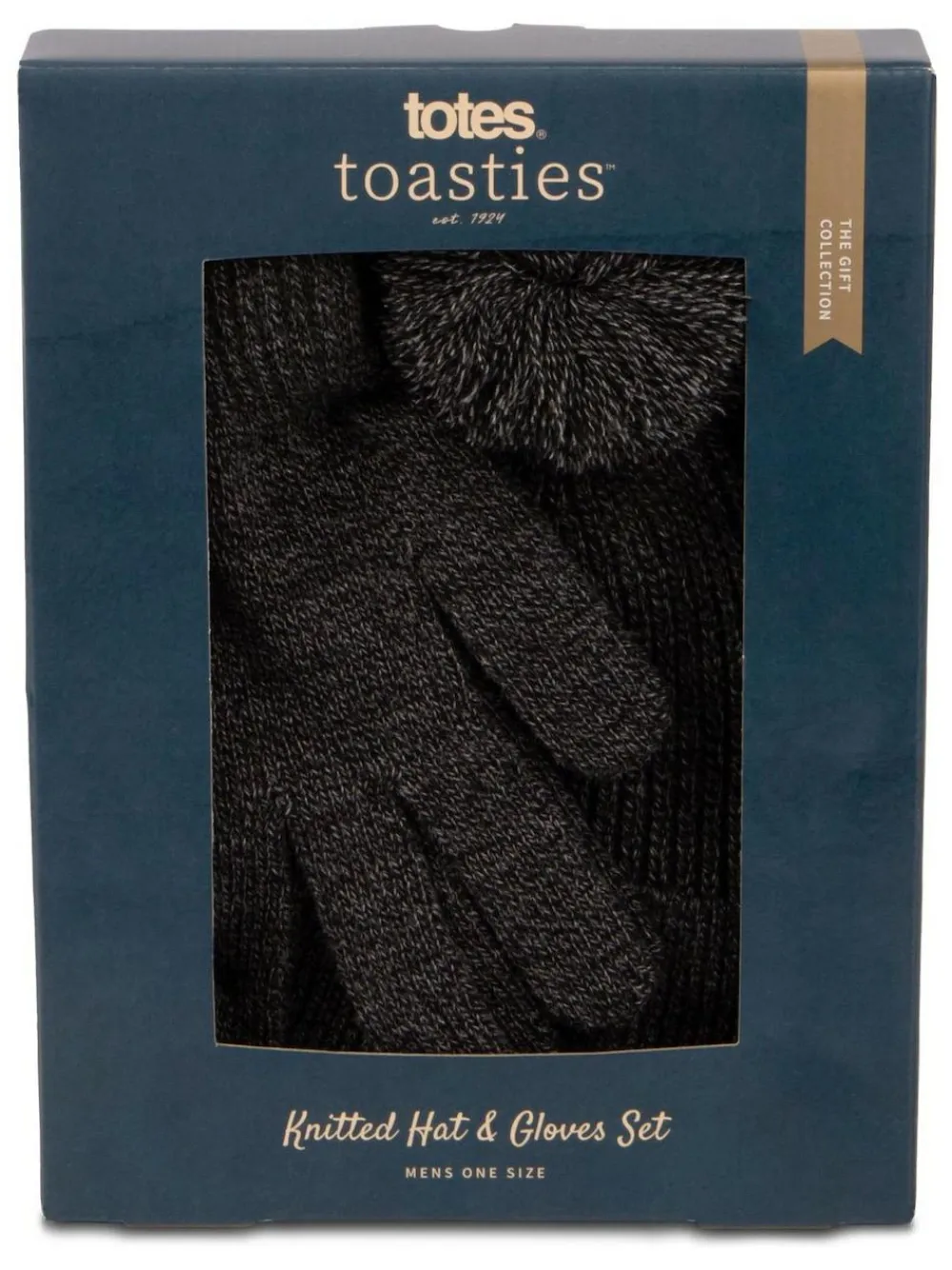 Online Totes Grey Mens Winter Hat and Glove Set