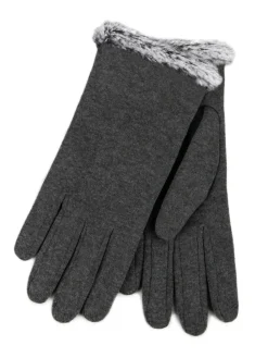 Sale Totes Thermal SmarTouch Gloves With Tipped Fur Cuff Grey