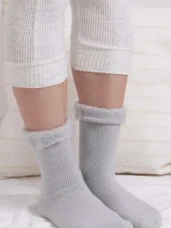 Totes Natural Ladies Brushed Thermal Bed Socks 2 Pack^Women Socks & Tights|Loungewear