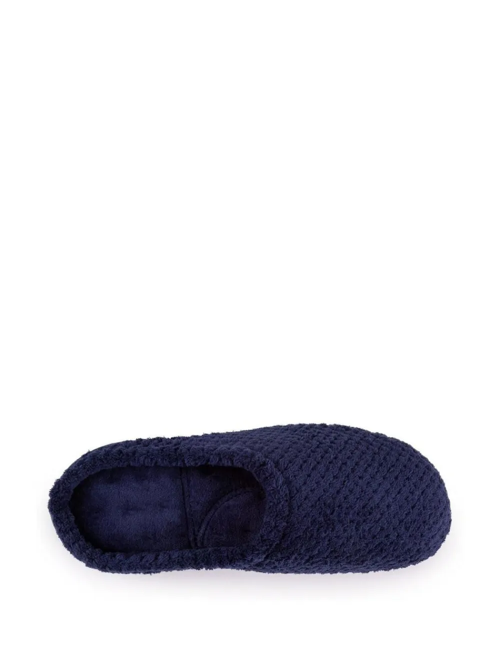 Totes Navy Isotoner Popcorn Terry Mules Slippers^Women Slippers