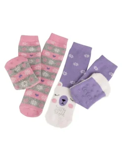 Outlet Totes Toasties Childrens Original 2 Pack Socks Purple