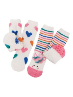 Online Totes White Toasties Girls Super Soft Slipper Socks 2 Pack