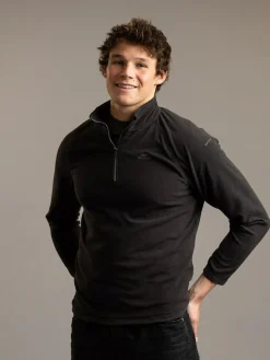 Clearance Trespass Quarter Zip ford Micro Fleece Black