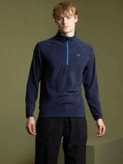 Clearance Trespass Quarter Zip Blackford Micro Fleece Blue