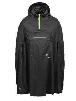 Clearance Trespass Unisex Qikpac Packaway Black Poncho