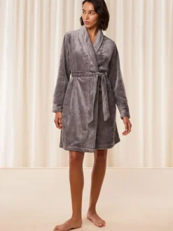 Best Triumph Grey 100% Cotton Fleece Robe
