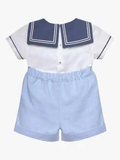 Trotters London Blue Little Pale 100% Cotton Edward Sailor Set^ Shorts