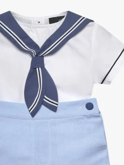 Trotters London Blue Little Pale 100% Cotton Edward Sailor Set^ Shorts